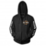 Harley Davidson Mens Bar and Shield Hooded Sweatshirt Black House of Harley Graphics on Backside
