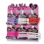 (12)Valentine's Sweet Heart Hair Wrist Ties  4 (3packs) Ties with Small Jewels Shaped into Hearts Valentine's Day Favors