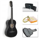 38inch Black Acoustic Guitar Starter Package (Guitar, Gig Bag, Strap, Pick)