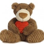 Brown Soft Teddy Bear with Red Heart 12inch Plush Valentine's Day Gift