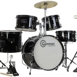 Complete 5-Piece Black Junior Drum Set with Cymbals Stands Sticks Hardware & Stool