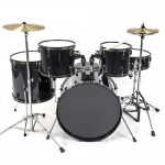 Drum Set 5 Pc Complete Adult Set Cymbals Full Size Black New Drum Set