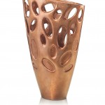John-Richard Collection Pierced Lacquer Vase in Copper