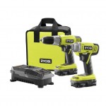 Ryobi P882 One+ 18v Lithium-Ion Drill and Impact Driver Kit