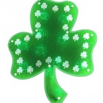 15 Lighted LED Holographic Green Shamrock St. Patrick's Day Window Silhouette