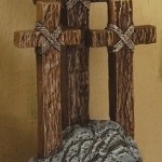 6.5 Religious He is Risen Triple Cross Easter Table Top Decoration