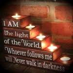 I Am the Light of the World, Candle Set, Christian Decor, Easter Candle Set (Wood)