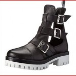 Love Moschino Women's Combat Boot with Cutouts