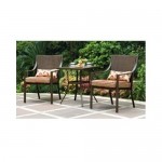 Alexandra Square 3-Piece Outdoor Bistro Set Red Stripe with Butterflies Seats 2 Outdoors Relax Grill sun poarch