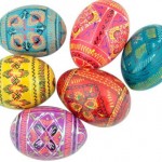 Authentic Set of 6 Ukrainian Wooden Pysanky Pysanki Wood Easter Eggs