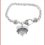Class of 2015 Graduation Crystal Heart Silver Bracelet Jewelry Senior Gift