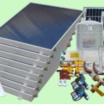 Complete 8 Panel GH Type Freeze Protected Hybrid Solar Water Heater Kit