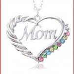 Mom Heart Necklace Multicolor Love Pendant Charm for Mother's Day Gift Jewelry