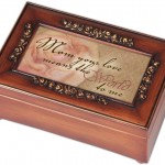 Mom Your Love Woodgrain Rose Mother Gift Music Jewelry Box-Plays Wind Beneath My Wings