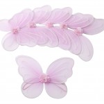 6 Pink Fairy Butterfly Wings Dress-up Party Favor Packages for Girls Toddlers and Kids