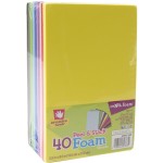 Fiber Craft 40-Pack Adhesive Foam Sheets, 5 by 7-Inch, Multi Colored