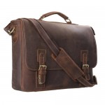 Kattee Mens Top Layer Real Cow Leather Shoulder Briefcase Attache 16 Inch Laptop Bag Tote
