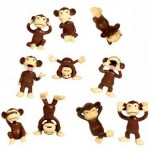 Monkey Figures - 10 Tiny Plastic Monkey Figures - Party Favors