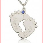 Personalized Baby Feet Name Necklace
