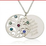 Personalized Family Necklace Birthstones Pendant- Birthstone Necklace - Custom Made with Any Names
