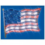 15 Lighted Patriotic Fourth of July American Flag Window Silhouette Decoration
