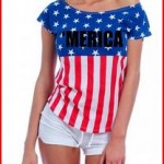 Allntrends Women's Drop Shoulder USA Shirt Merica 4th of July