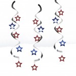 Creative Converting Dizzy Danglers Red and Blue Stars Hanging Party Decor