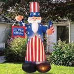 Giant Airblown Uncle Sam Yard Decoration - Inflatable July 4th Lawn Decor