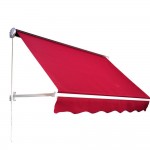 Outsunny 6 Drop Arm Manual Retractable Window Awning - Red