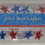 Set of 20 Red, White Blue Stars Electric String Lights