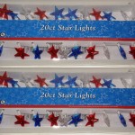 Star String Lights Red White and Blue Electric Indoor Outdoor (Pack of 2)