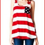 Womens Patriotic American Flag Striped Tank Top and Sublimation T-Shirts