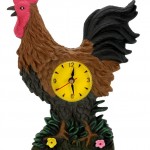 Rooster Kitchen Clock with Crowing Sound