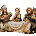 Joseph's studio Pilgrim and Indian Kids at Table Figurine We are Truly Blessed