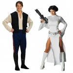 Star Wars Dlx Han Solo Std & Princess Leia Medium Couples Costume Set
